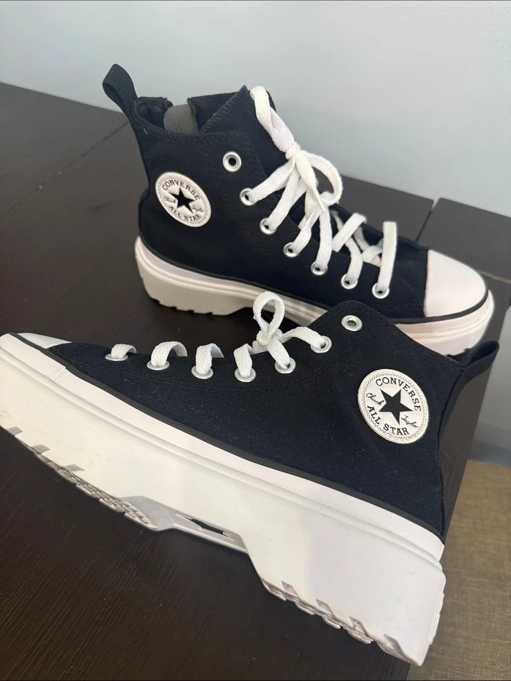 LIKE NEW Converse Black & White Platform High Top Sneakers